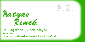 matyas rimek business card